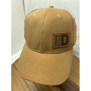 Chevrolet Hat Cap Leather Patch‎ Chevy In The D Strapback Brown Canvas New